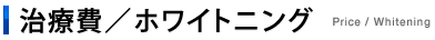 治療費／ホワイトニング Price / Whitening
